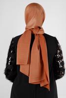 Tesettür giyim TABA ALVİNA NANO AYROBİN ŞAL T 8111