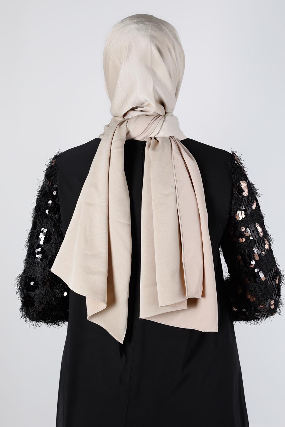 Tesettür giyim BEJ ALVİNA NANO AYROBİN ŞAL T 8111