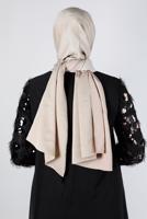 Tesettür giyim BEJ ALVİNA NANO AYROBİN ŞAL T 8111