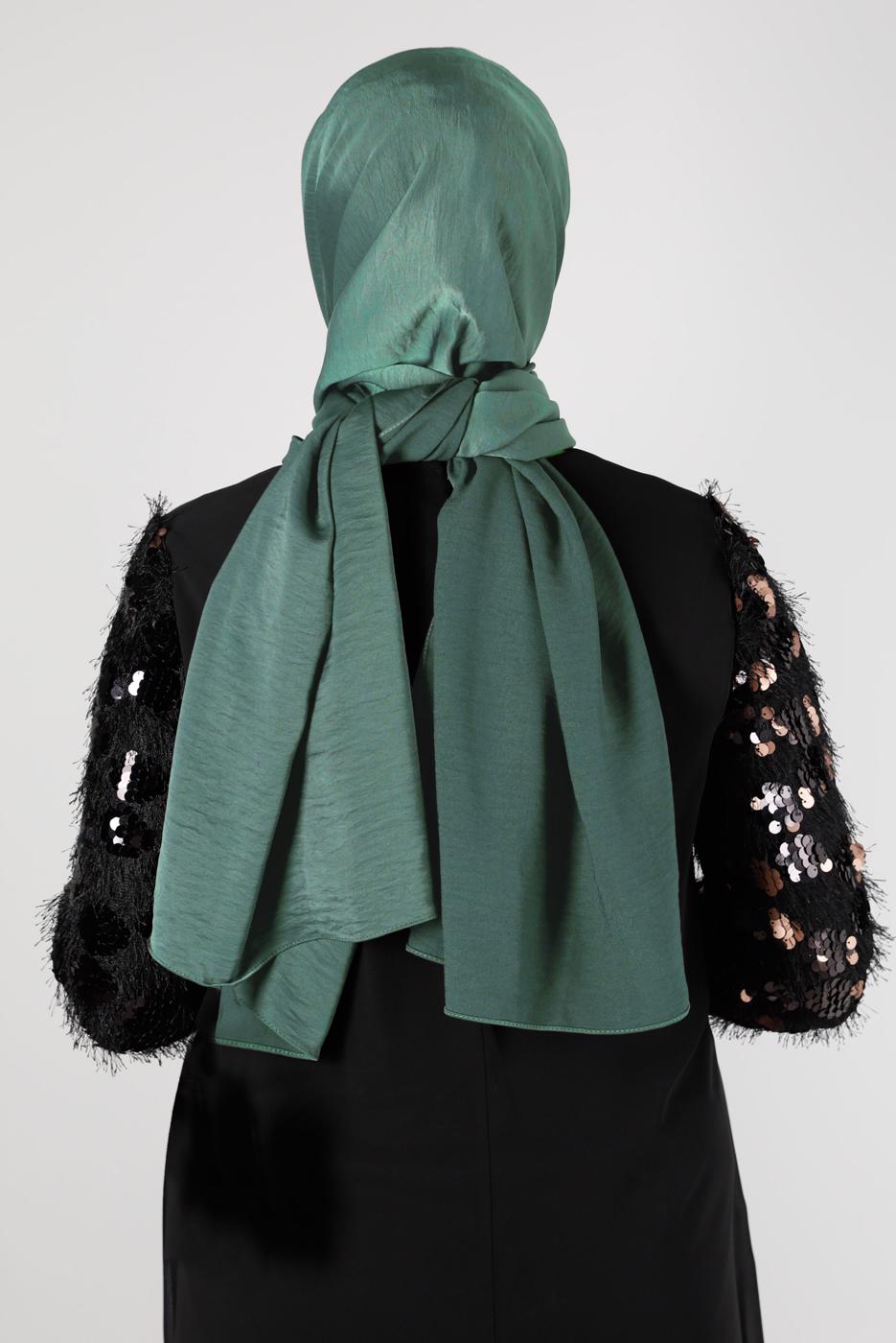 Tesettür giyim YEŞİL ALVİNA NANO AYROBİN ŞAL T 8111