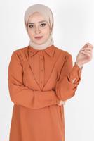 Tesettür giyim BEJ ALVİNA PAMUK AYROBİN ŞAL T 8115