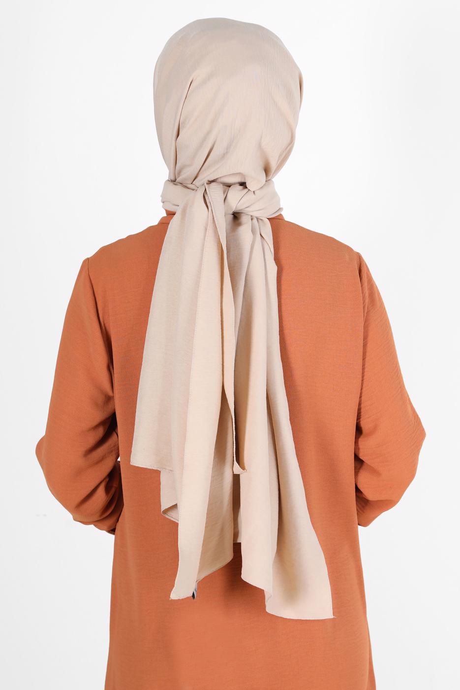 Tesettür giyim BEJ ALVİNA PAMUK AYROBİN ŞAL T 8115