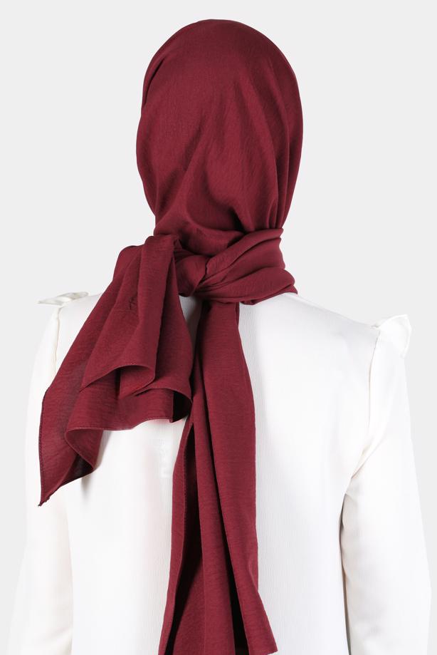 Hijab-Kleidung BORDEAUXROT ALVİNA PAMUK AYROBİN ŞAL T 8115 - TRENDTESETTÜR