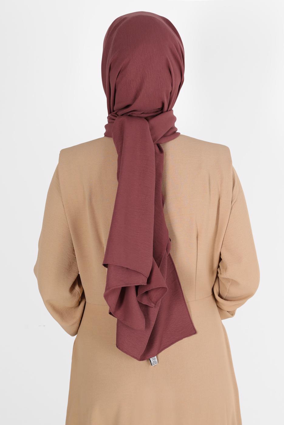 Tesettür giyim KAHVE ALVİNA PAMUK AYROBİN ŞAL T 8115