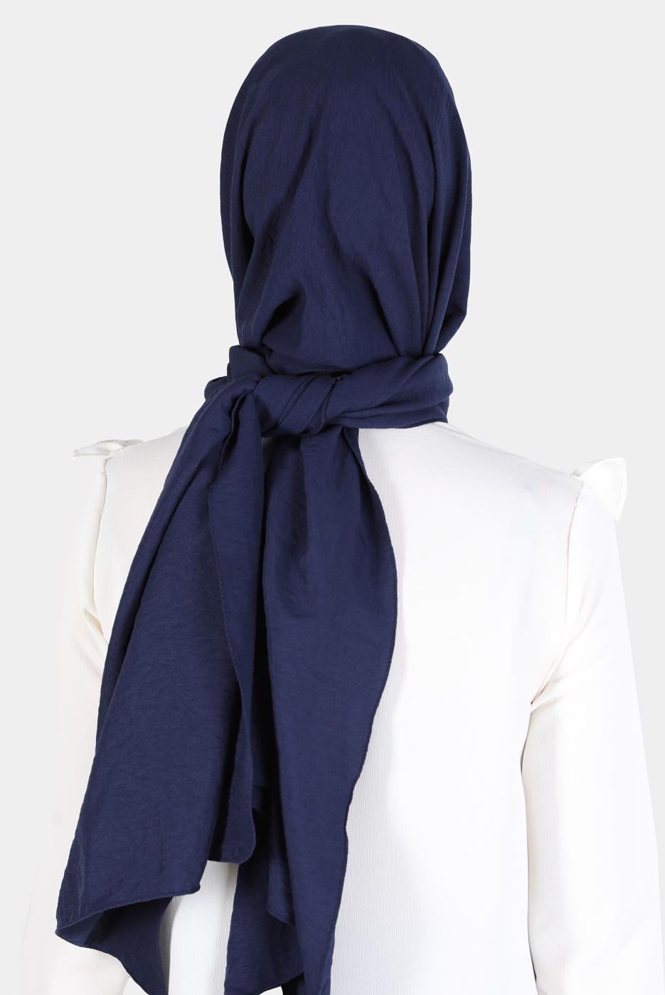 Tesettür giyim LACİVERT ALVİNA PAMUK AYROBİN ŞAL T 8115