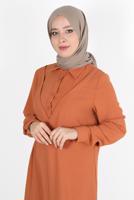 Tesettür giyim KAHVE ALVİNA PAMUK AYROBİN ŞAL T 8115