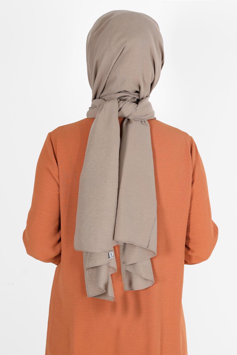 Tesettür giyim KAHVE ALVİNA PAMUK AYROBİN ŞAL T 8115