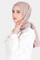 Tesettür giyim VİZON ALVİNA PAMUK AYROBİN ŞAL T 8115