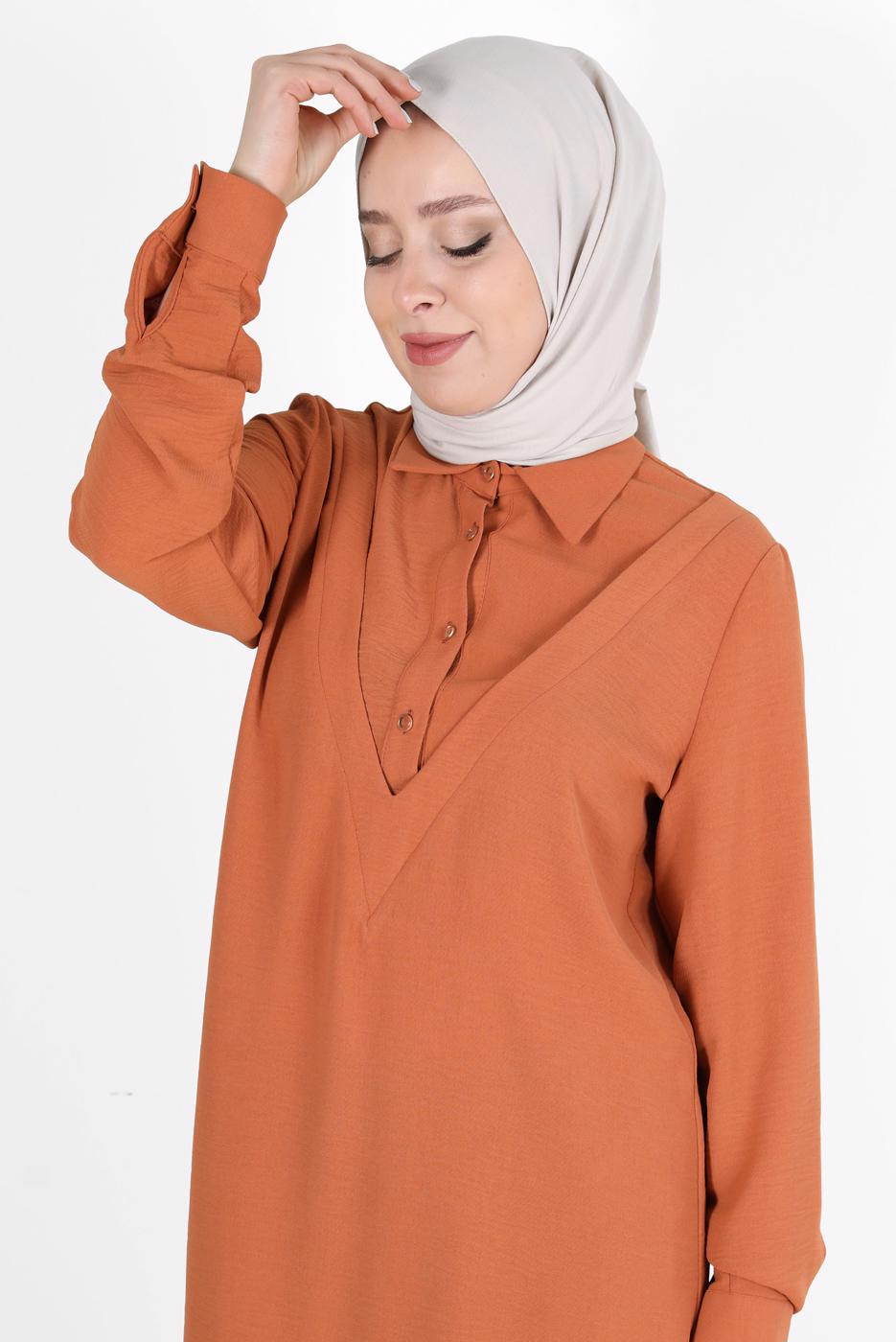 Tesettür giyim BEJ ALVİNA PAMUK AYROBİN ŞAL T 8115