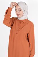 Tesettür giyim BEJ ALVİNA PAMUK AYROBİN ŞAL T 8115