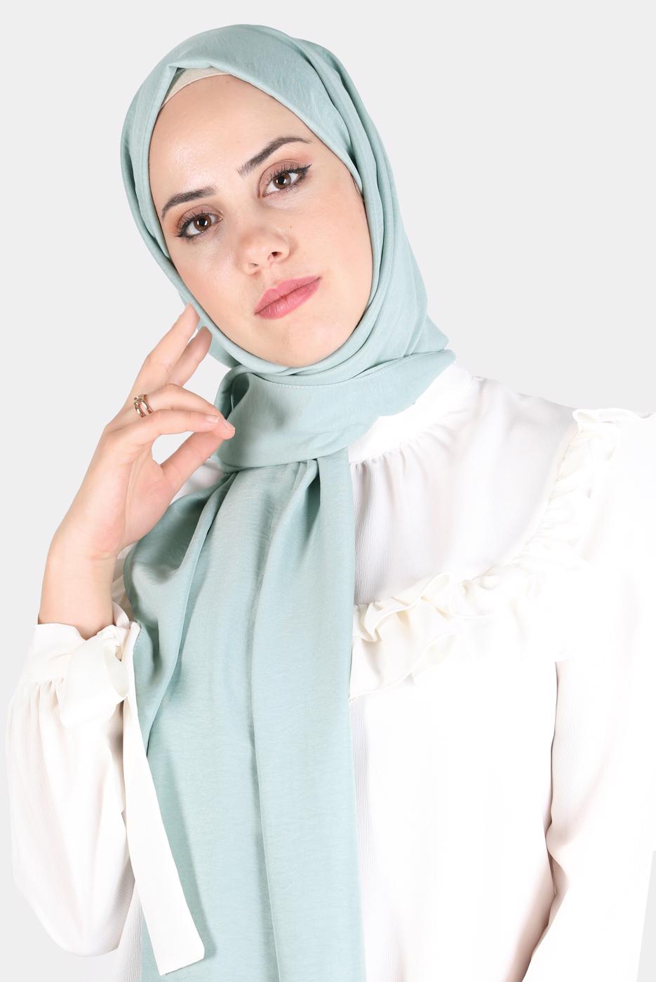 Hijab clothing GREEN ALVİNA COTTON AEROBIN SHAWL T 8115