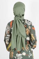 Tesettür giyim YEŞİL ALVİNA PAMUK AYROBİN ŞAL T 8115