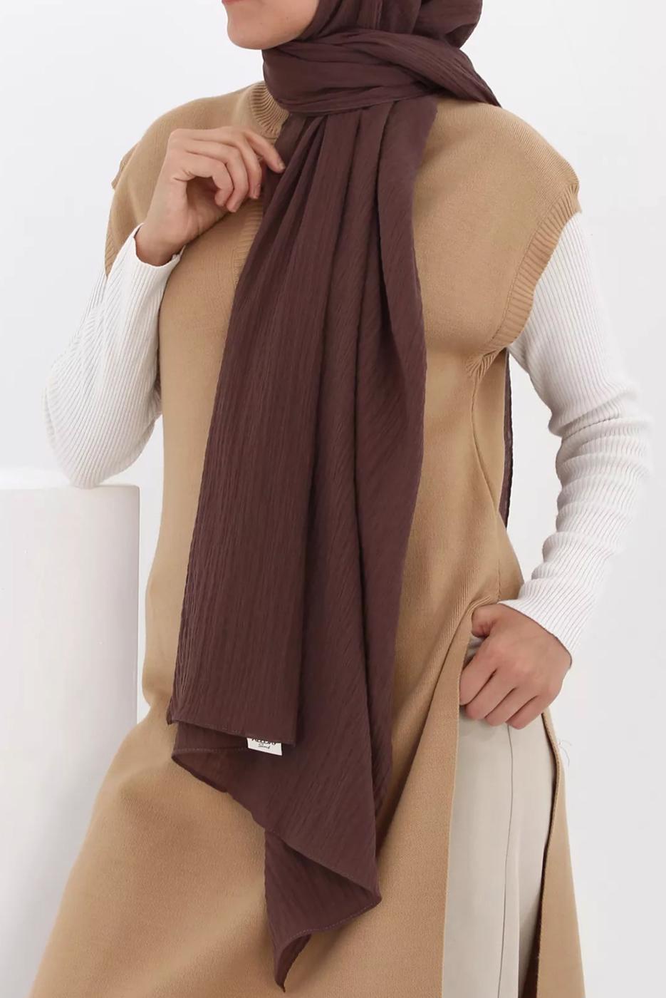 Vêtements hijab BRUN CHÂLE EN COTON 90030