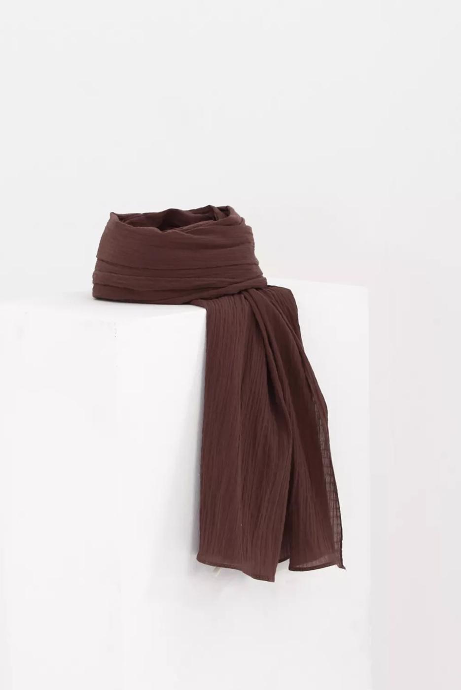 Vêtements hijab BRUN CHÂLE EN COTON 90030