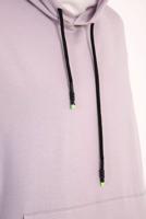 Tesettür giyim MOR KAPÜŞONLU CEPLİ PAMUKLU SÜVETER 60059 