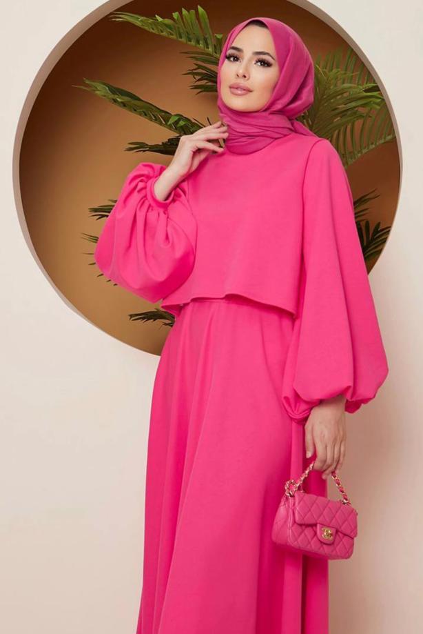 Vêtements hijab  COSTUME JUPE MANCHES BALLONS 16051 - TRENDTESETTÜR