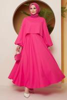 Vêtements hijab FUCHSIA COSTUME JUPE MANCHES BALLONS 16051