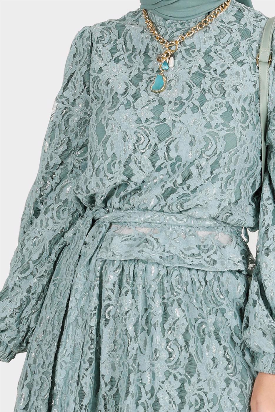 Hijab clothing BLUE ALVINA TWO-PIECES SKIRTED SUIT T 42844