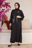 Vêtements hijab NOIR COSTUME PANTALON AVEC POIGNETS ÉLASTIQUE 0704