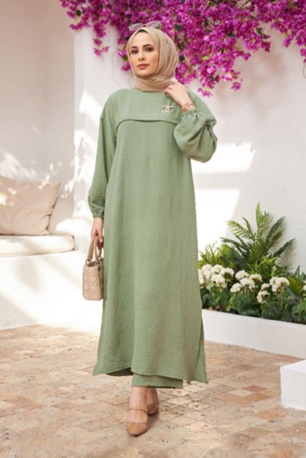 Vêtements hijab  PANTS SUIT WITH ELASTIC CUFFS 0704  - TRENDTESETTÜR