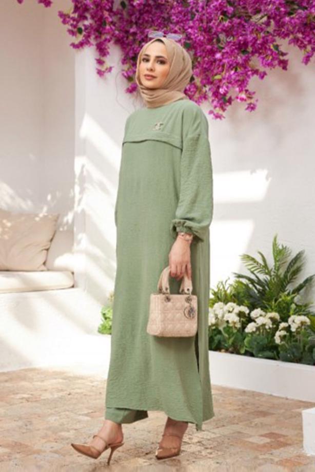 Vêtements hijab  PANTS SUIT WITH ELASTIC CUFFS 0704  - TRENDTESETTÜR
