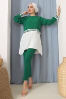 Tesettür giyim YEŞİL PARÇA GÖMLEK DETAYLI PANT. TAKIM 1842 