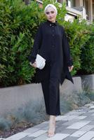Tesettür giyim SİYAH YAKASI İNCİLİ PANT. TAKIM 2352 