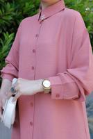 Tesettür giyim PEMBE YAKASI İNCİLİ PANT. TAKIM 2352 