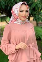 Tesettür giyim PUDRA BELİ KUŞAKLI İKİLİ PANT. TAKIM 2438