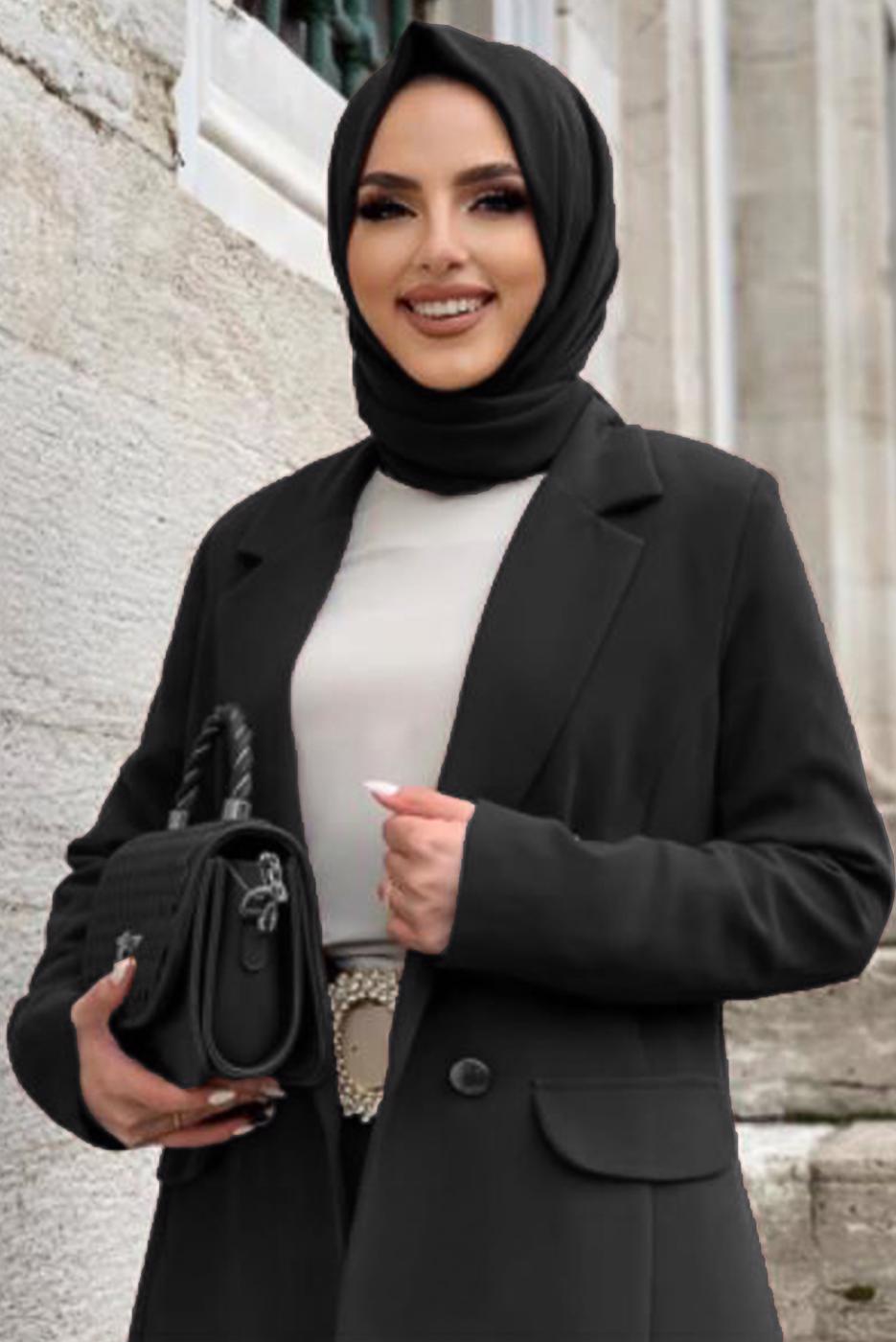 Tesettür giyim SİYAH KLASİK PANT. TAKIM 2538	