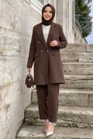 Tesettür giyim KAHVE KLASİK PANT. TAKIM 2538	