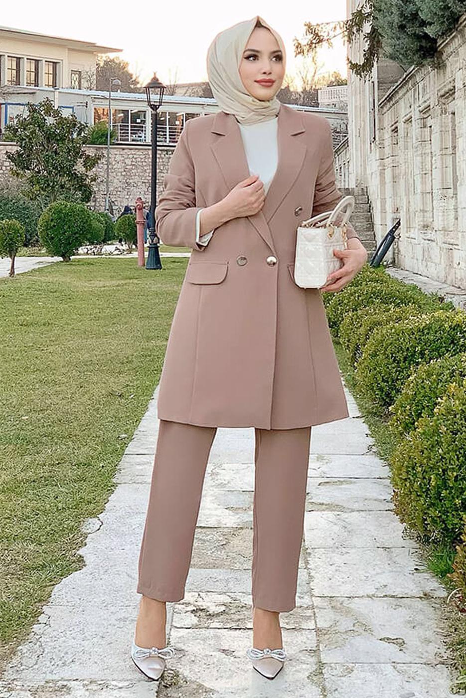 Hijab clothing MINK CLASSIC PANTS SUIT 2538