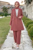 Tesettür giyim PEMBE KLASİK PANT. TAKIM 2538	