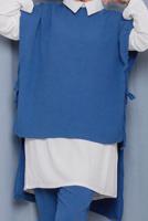 Tesettür giyim LACİVERT YANDAN BAĞLAMALI ÜÇLÜ PANT. TAKIM 2742  