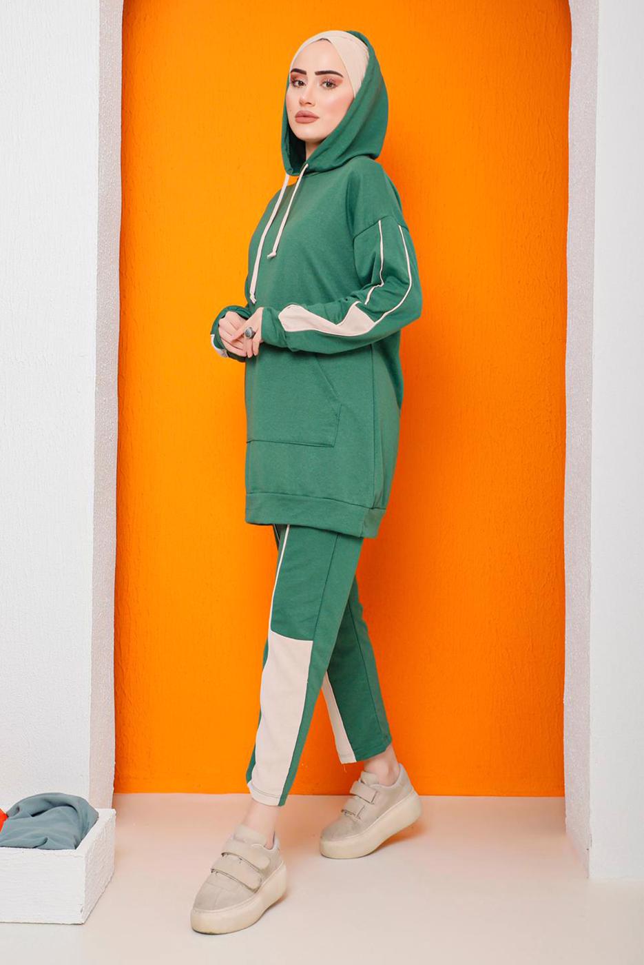 Vêtements hijab VERT ENSEMBLE SURVÊTEMENT PANTALON 2 COULEURS 2822 