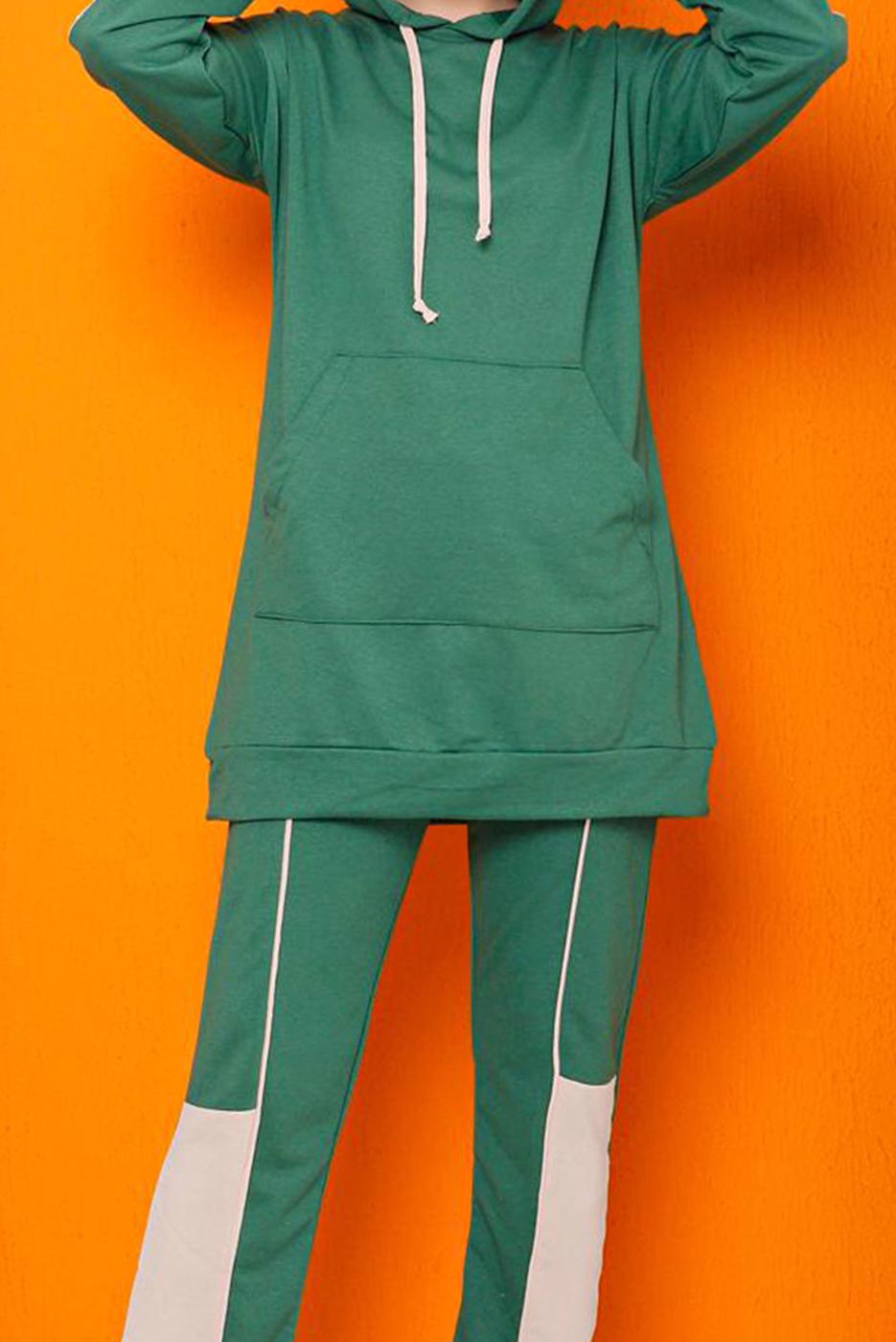 Vêtements hijab VERT ENSEMBLE SURVÊTEMENT PANTALON 2 COULEURS 2822 