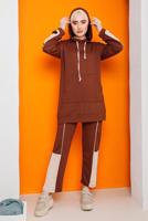 Vêtements hijab BRUN ENSEMBLE SURVÊTEMENT PANTALON 2 COULEURS 2822 