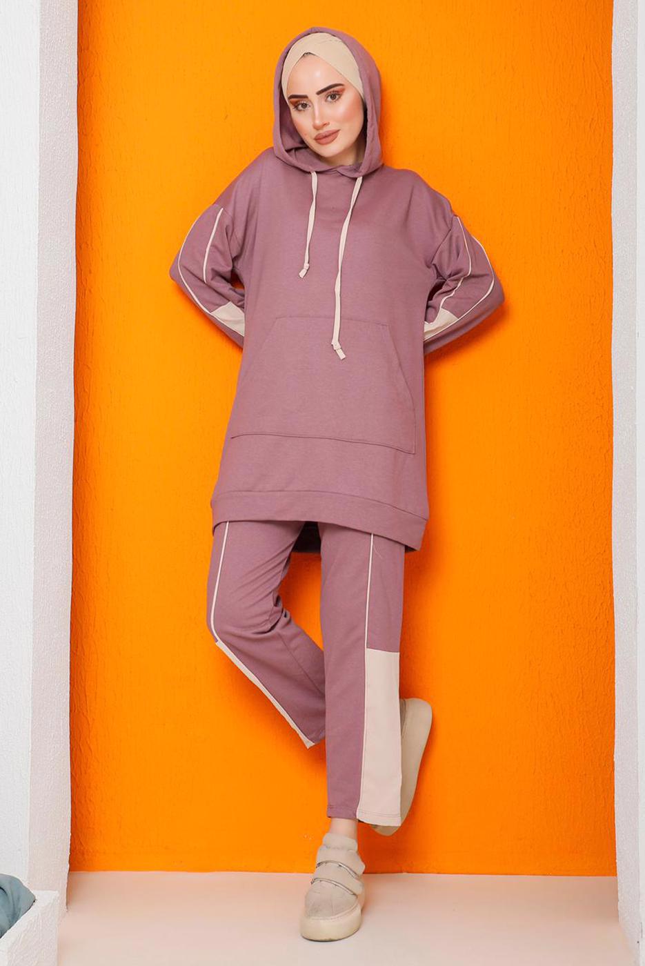 Vêtements hijab ROSE ENSEMBLE SURVÊTEMENT PANTALON 2 COULEURS 2822 