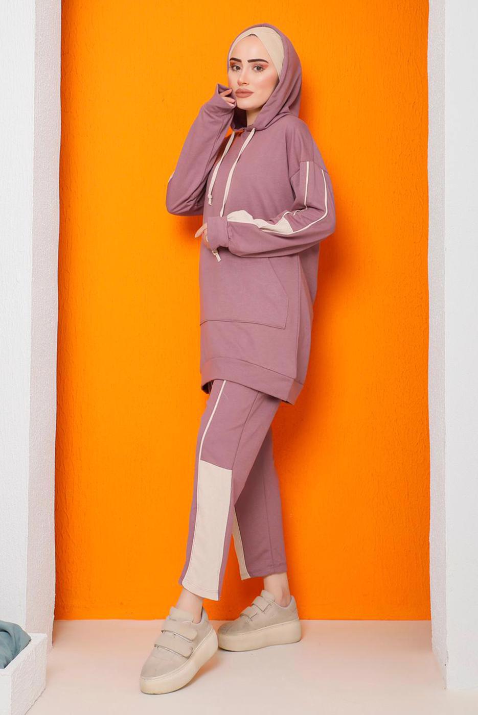 Vêtements hijab ROSE ENSEMBLE SURVÊTEMENT PANTALON 2 COULEURS 2822 