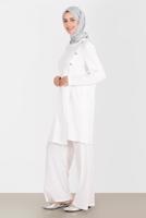 Tesettür giyim KREM ALVİNA TAŞLI PANTOLONLU TAKIM T 42882