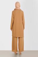 Tesettür giyim TURUNCU ALVİNA TAŞLI PANTOLONLU TAKIM T 42882