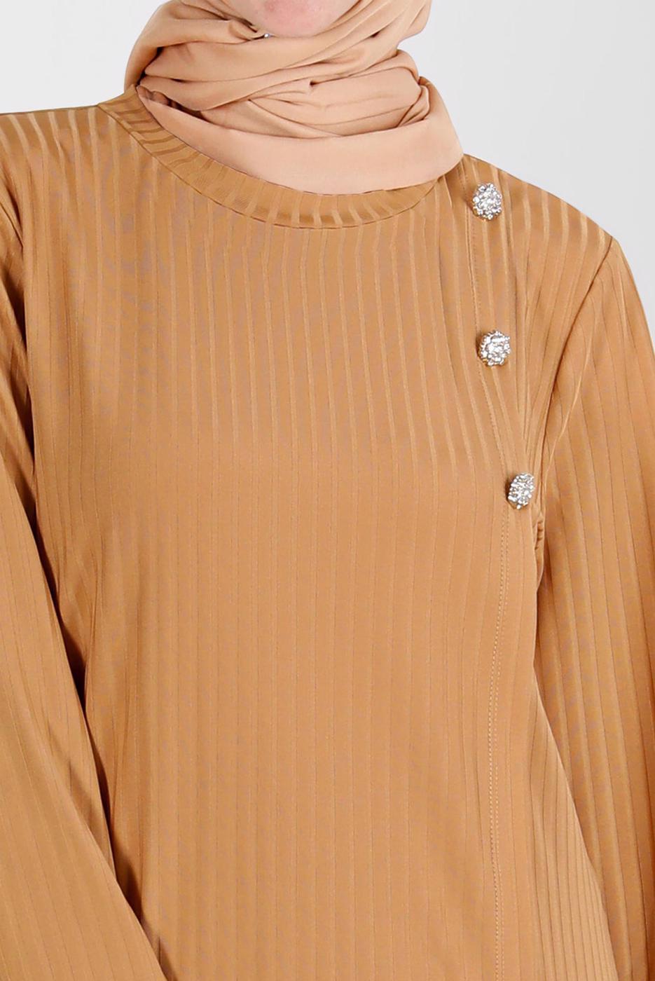 Tesettür giyim TURUNCU ALVİNA TAŞLI PANTOLONLU TAKIM T 42882