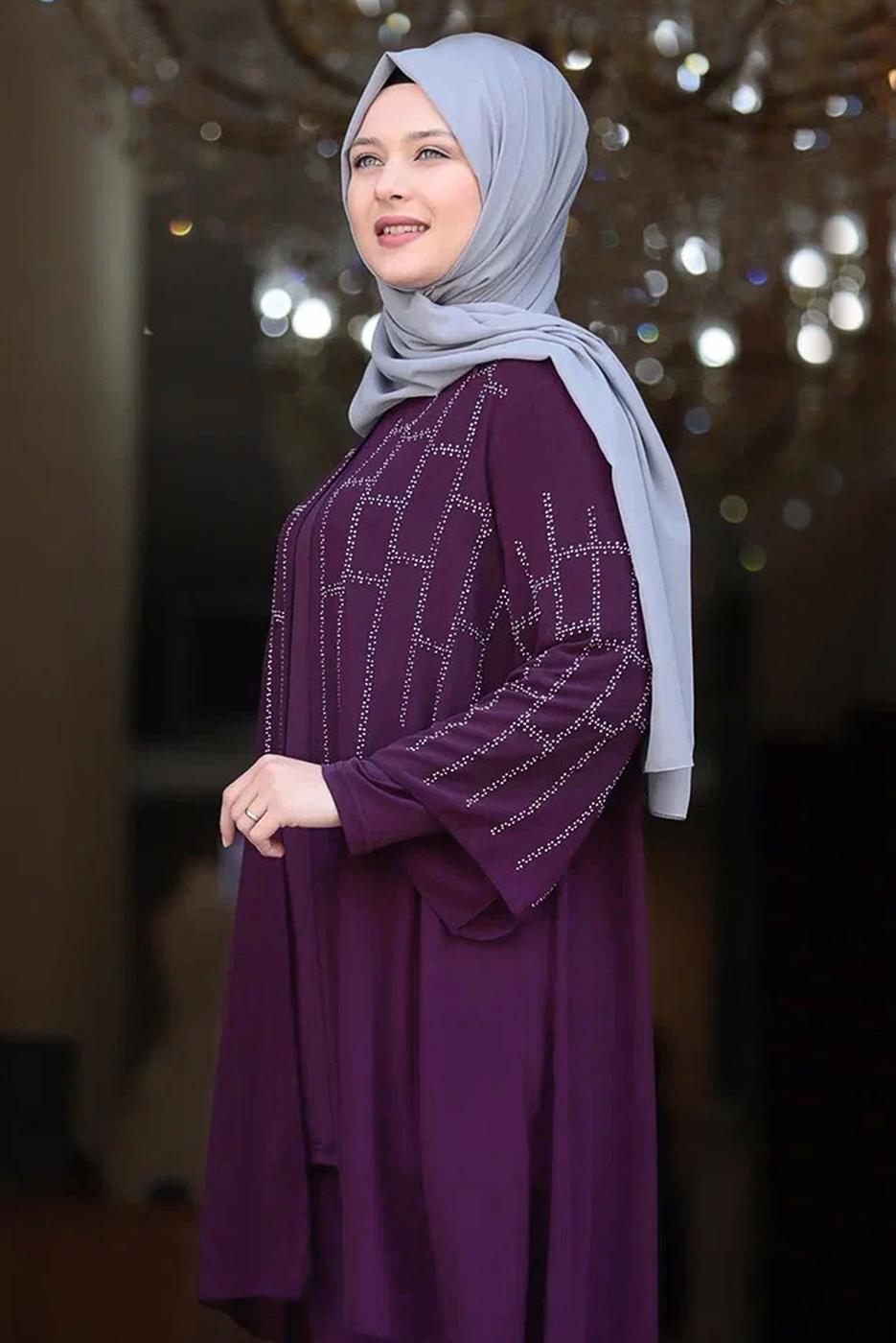 Vêtements hijab PRUNE ENSEMBLE PANTALON À MOTIFS T 4901