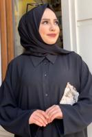 Vêtements hijab NOIR TUNIQUE DÉTAIL POCHES À PAILLETTES 5228