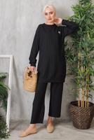 Tesettür giyim SİYAH GOFRE PANT. TAKIM 5252  
