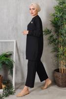 Tesettür giyim SİYAH GOFRE PANT. TAKIM 5252  