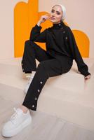 Tesettür giyim SİYAH ÇITÇIT DETAYLI PANT. TAKIM 5422 