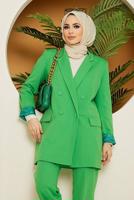 Hijab clothing GREEN CLASSIC PANTS SUIT 77051 