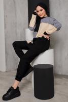 Tesettür giyim GRİ ÜÇ RENKLİ PANT. TAKIM 8822 