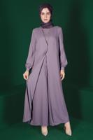 Hijab clothing PURPLE ALVINA CARGIGAN LOOKING OVERALL T 42766